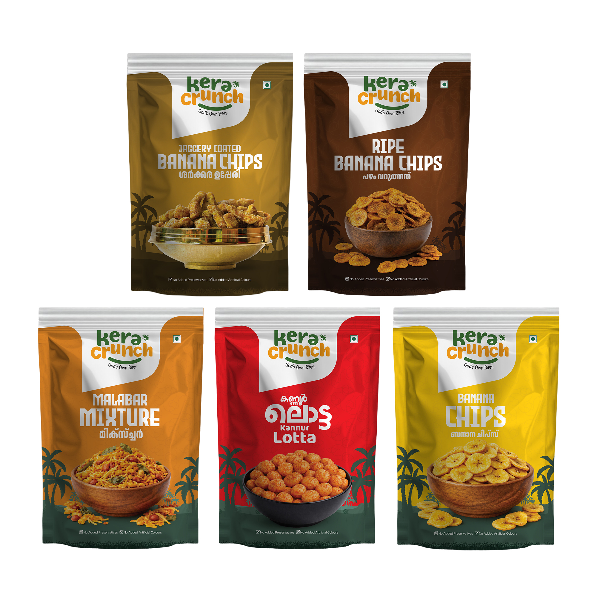All five Keracrunch products displayed together